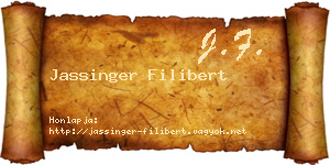 Jassinger Filibert névjegykártya